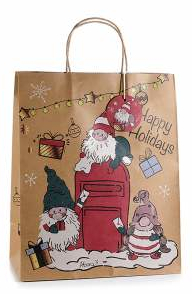 Large gift bag gnomes Christmas