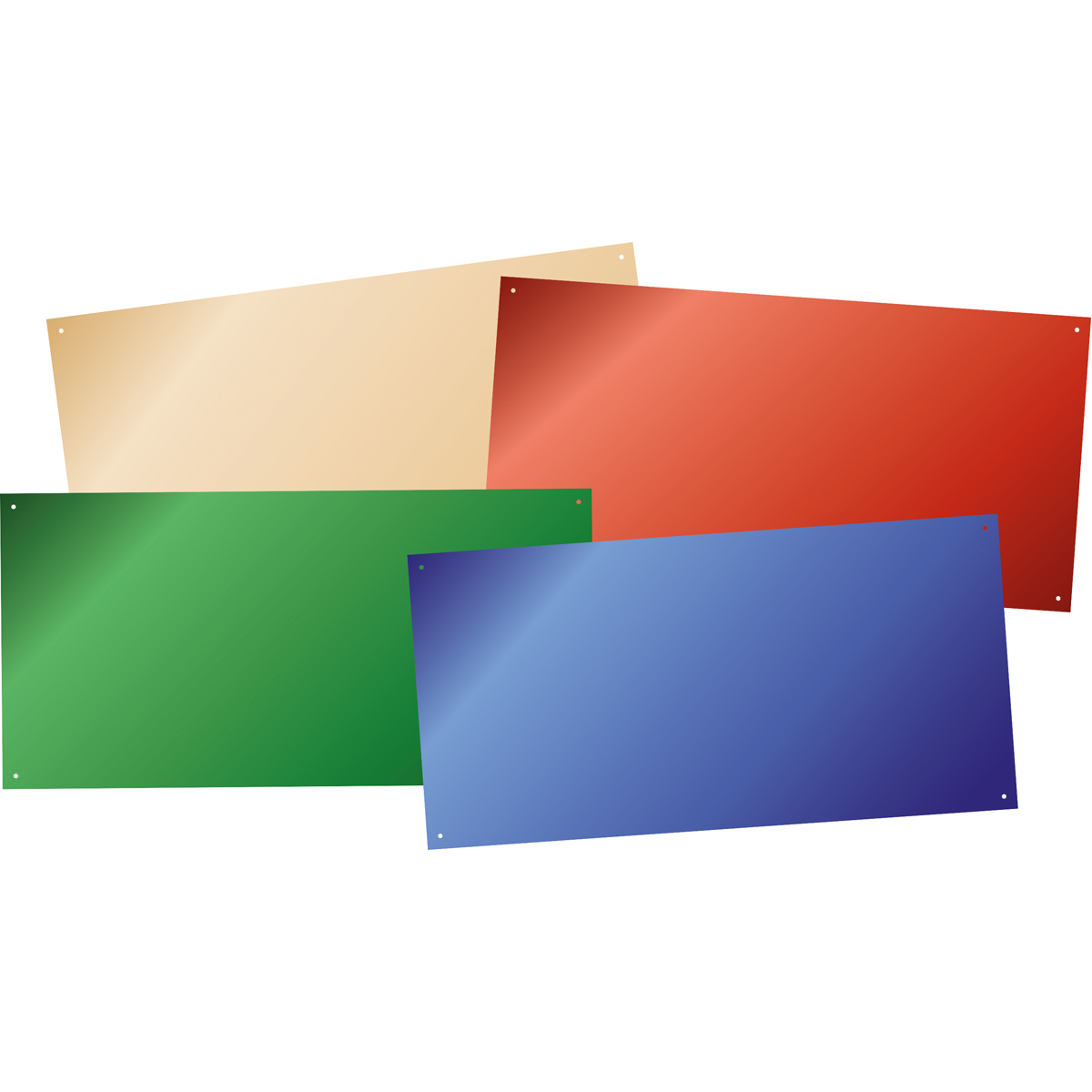 Farbige flache Spiegel 40x80 cm 4er Set