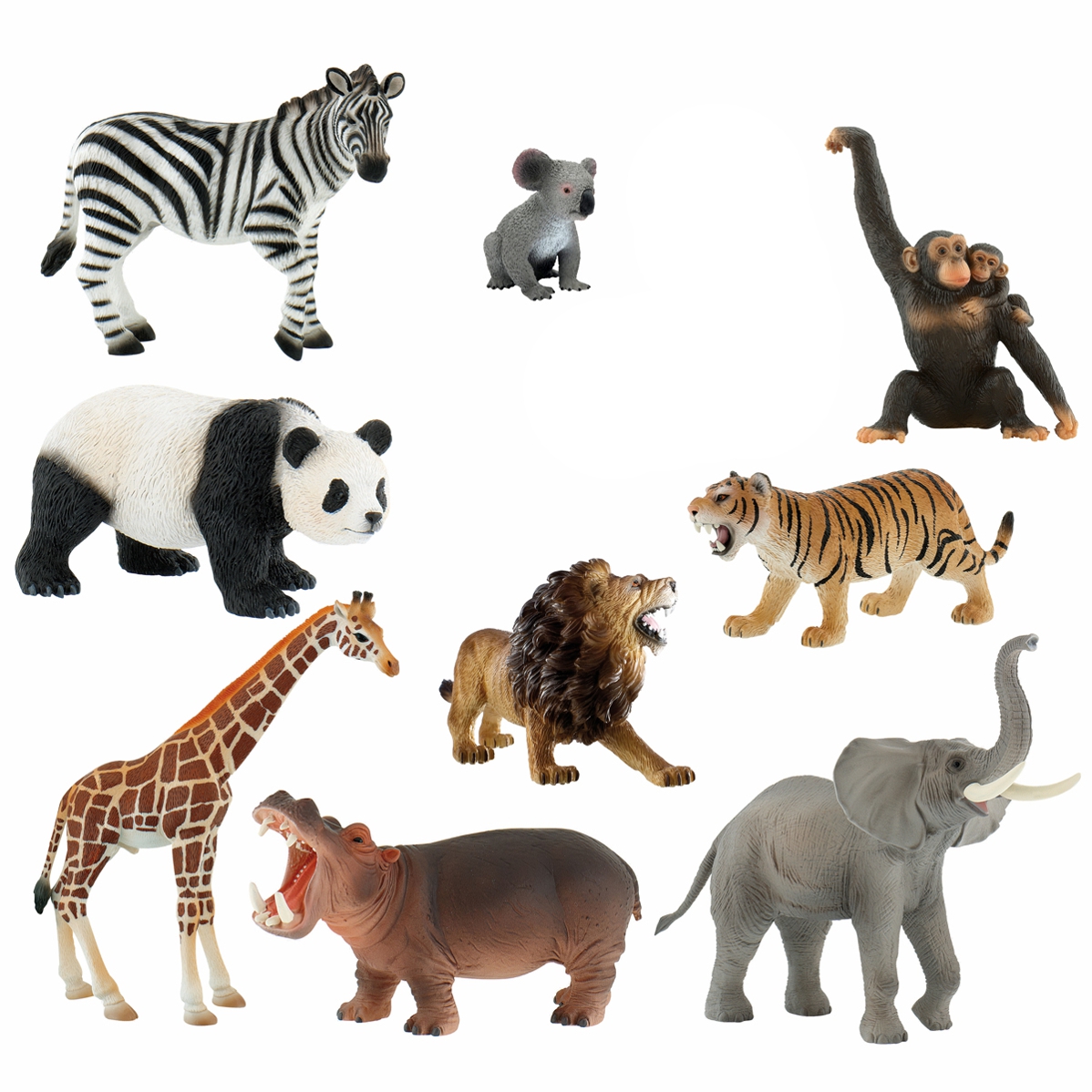 Zootiere Spielfiguren 9er Set