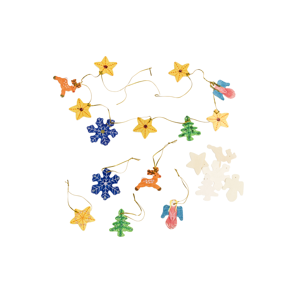 Weihnachtsdeko aus Holz 50er Set