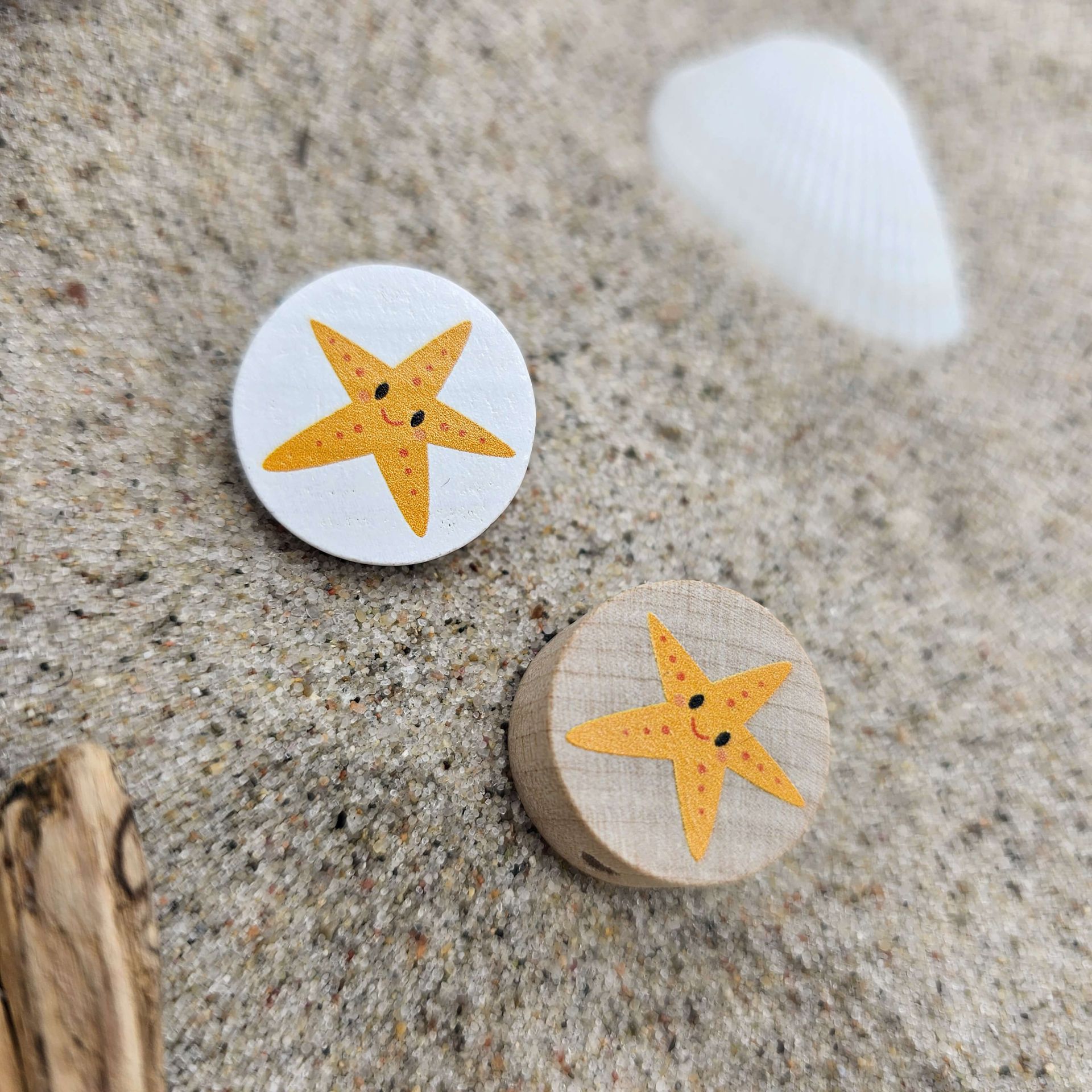 Holzperle "Seestern" Scheibe