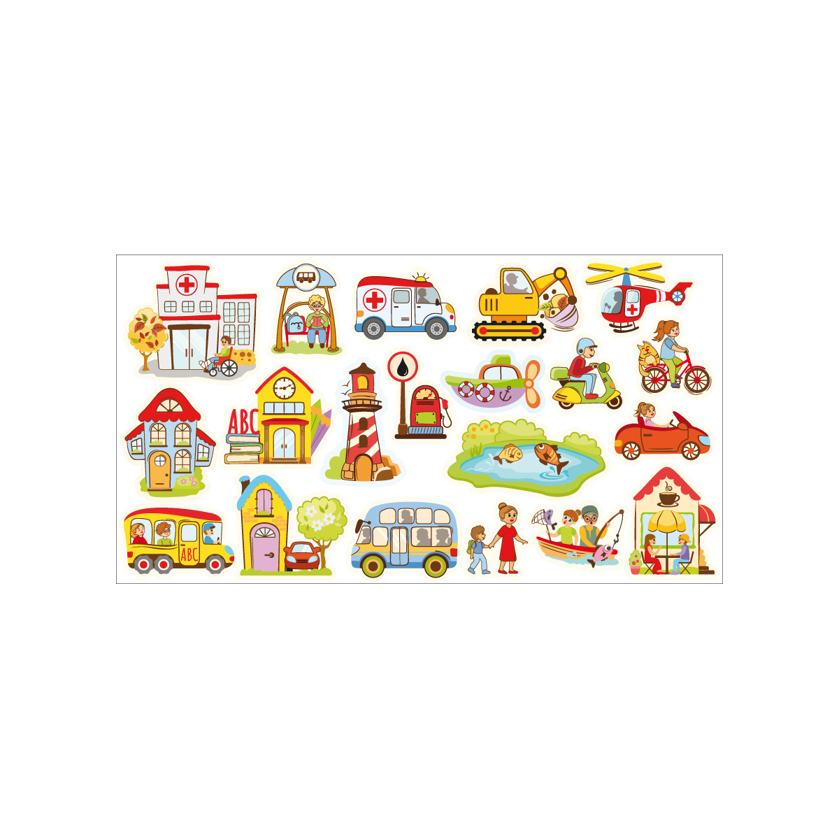 Figuren für Mega-Magnettafel Stadt