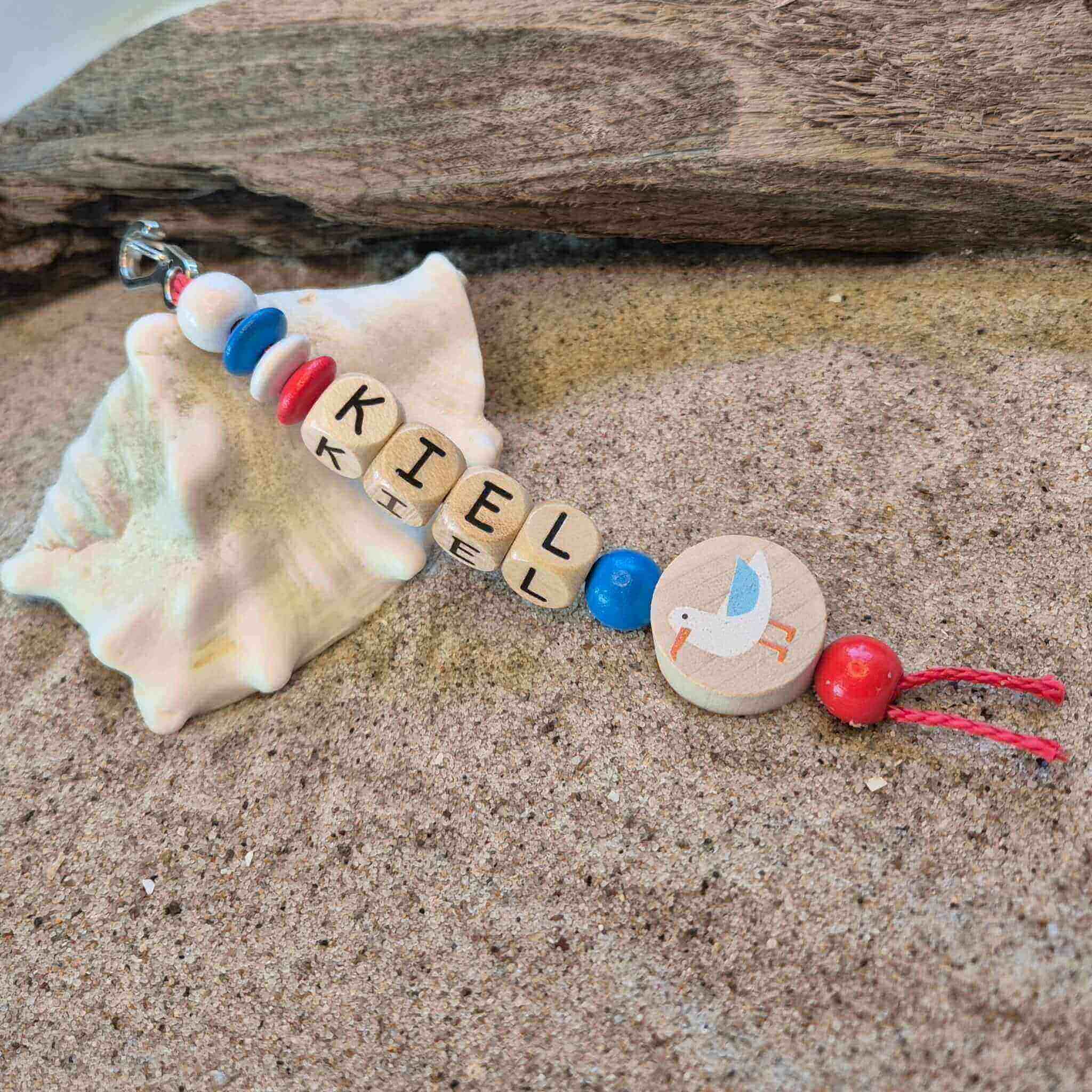 Bastelset Holzperlen-Schlüsselanhänger "Möwe Kiel"