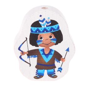 Motivperle Indianer • Indianerin 'Indianer blau' 47 auf Lager
