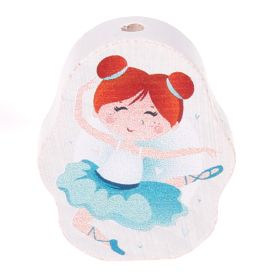 Ballerina motif bead 'red-turquoise' 52 in stock 