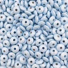 Wooden lenses mother-of-pearl 10mm - 50 pieces 'baby blue' 24 in stock 