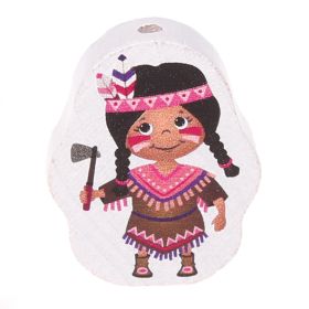 Motivperle Indianer • Indianerin 'Indianerin rosa' 30 auf Lager