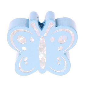 Motivperle Schmetterling Glitzer 'babyblau' 663 auf Lager