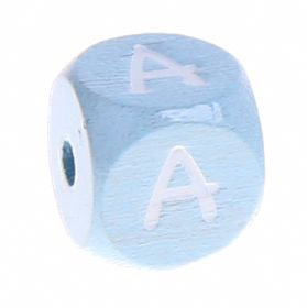 Letter beads baby blue 10x10mm 'A' 1583 in stock 