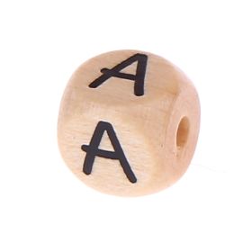 Letter beads letter cube wood embossed 10mm 'A' 0 in stock 