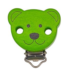 Teddy Schnullerclip Holzclip 'gelbgrün' 36 auf Lager