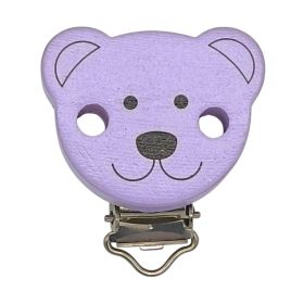 Teddy Schnullerclip Holzclip 'flieder' 42 auf Lager