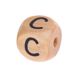 Letter beads letter cube wood embossed 10mm 'C' 111 in stock 