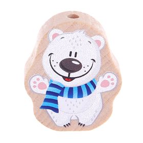 Motif bead polar bear nature 'Scarf blue' 30 in stock 