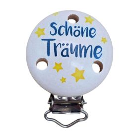 Pacifier clip whale 'white' 12 in stock 