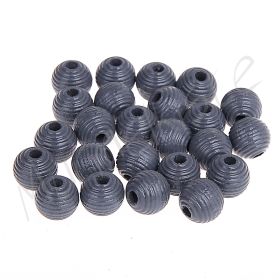 Rillenperlen 10mm • 25 Stück 'grau' 60 auf Lager