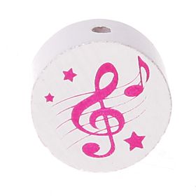 Motif bead disc clef 'white-pink' 34 in stock 