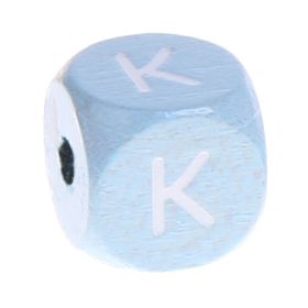 Letter beads baby blue 10x10mm 'K' 543 in stock 