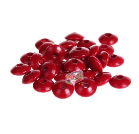 Linsen-Perlen Holzlinsen 10mm • 50 Stück 'bordeaux' 29 auf Lager