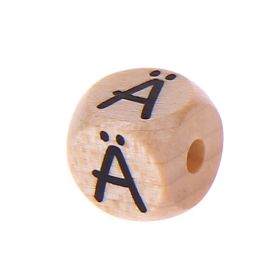Letter beads letter cube wood embossed 10mm 'Ä' 129 in stock 