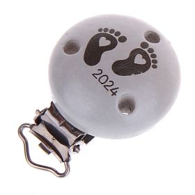 Pacifier clip baby feet 2024 'light gray' 10 in stock 
