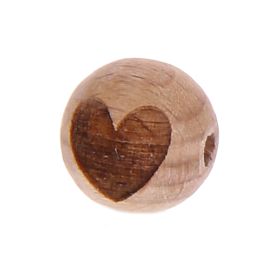 Letter beads 12mm with laser engraving - drilled horizontally '♥' 569 in stock 