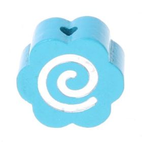 Motivperle Glitzerblümchen Spirale 'helltürkis' 1086 auf Lager