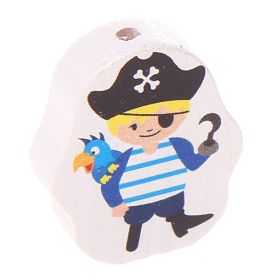 Pirate motif bead - pirate 'Pirate blue and white' 10 in stock 
