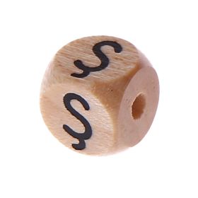 Letter beads letter cube wood embossed 10mm 'Ş' 270 in stock 