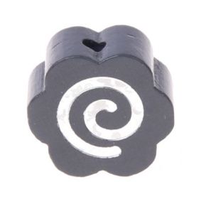 Motivperle Glitzerblümchen Spirale 'grau' 559 auf Lager