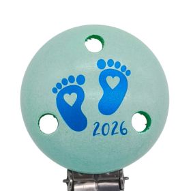 Schnullerclip Babyfüße 2026 'mint' 9 auf Lager