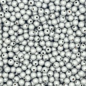 Holzperlen Perlmutt 10mm • 50 Stück 'hellgrau' 137 auf Lager