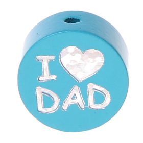 Wendemotiv-Perle I Love MOM / DAD 'helltürkis' 410 auf Lager