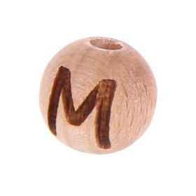 Buchstabenperlen 12mm mit Lasergravur - vertikal gebohrt 'M' 401 auf Lager