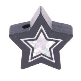 Glitter star motif bead 'gray' 1484 in stock 