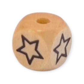 Vertikale Buchstabenwürfel Holz geprägt 10mm Buchstabenperlen '☆' 245 auf Lager