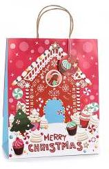 Große Geschenktüte Weihnachten 'pink' 3 auf Lager