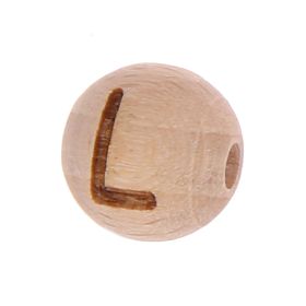 Letter beads 12mm with laser engraving - drilled horizontally 'L' 116 in stock 