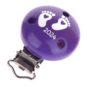 Pacifier clip baby feet 2024 'purple' 18 in stock 