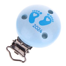 Pacifier clip baby feet 2024 'baby blue' 4 in stock 