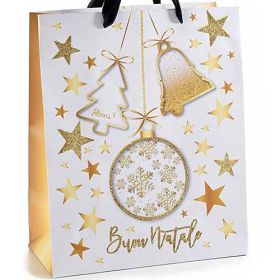 Weihnachtstüte Glitzer - mittelgroß 'Baumschmuck' 12 auf Lager