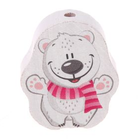 Polar bear motif bead 'Scarf pink' 22 in stock 
