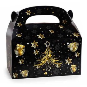 Weihnachtsbox mit Henkel • aus Papier 'black' 10 in stock 