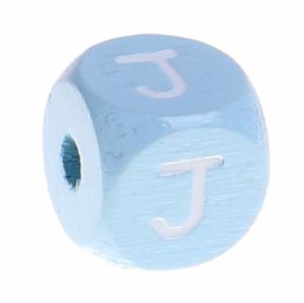 Letter beads baby blue 10x10mm 'J' 637 in stock 