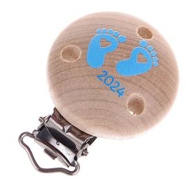 Pacifier clip baby feet 2024 'natural baby blue' 5 in stock 