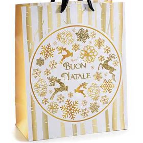 Weihnachtstüte Glitzer - mittelgroß 'Rentier' 12 auf Lager
