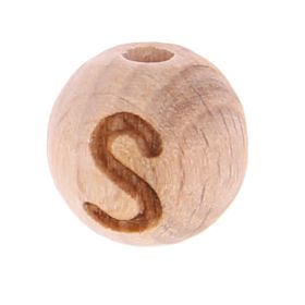 Buchstabenperlen 12mm mit Lasergravur - vertikal gebohrt 'S' 243 auf Lager