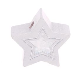 Glitter star motif bead 'white' 992 in stock 
