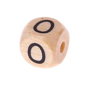 Letter beads letter cube wood embossed 10mm 'O' 364 in stock 