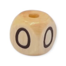 Vertikale Buchstabenwürfel Holz geprägt 10mm Buchstabenperlen 'O' 478 auf Lager